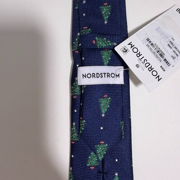 Nordstrom Boys Fun Christmas Party Holiday Navy Necktie Slim 50" Playful Tie - Picture 4 of 7
